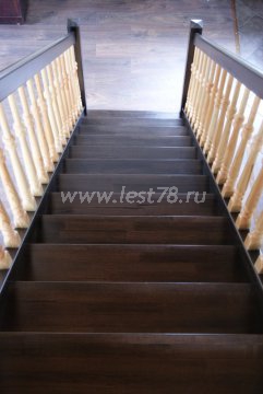 Прямая лестница из сосны 05-10